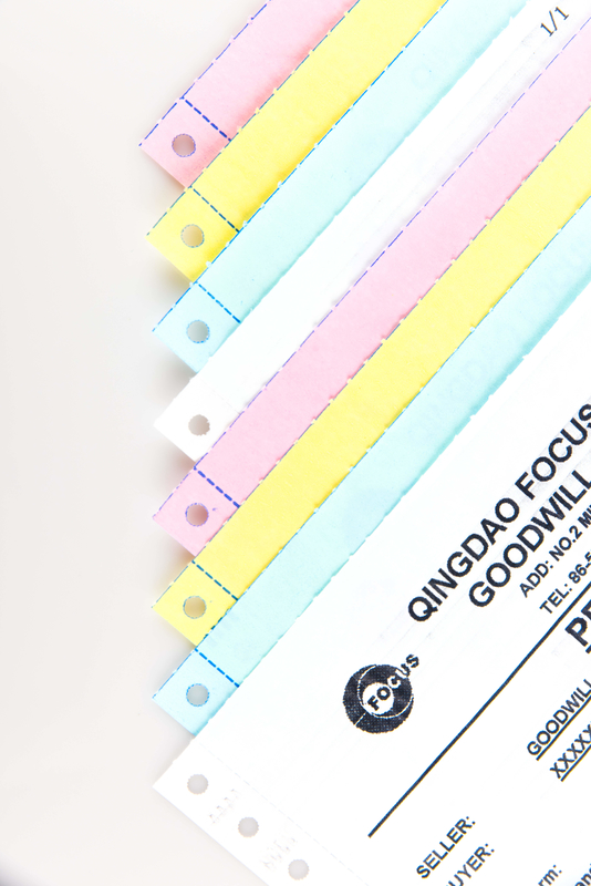 5 Plys Carbonless / Non Carbon Paper For Continuous Bill FSC Virgin Wood Pulp 55gsm 60gsm 62gsm 75gsm 78gsm